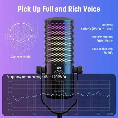Neewer CM24 RGB Light USB Gaming Microphone