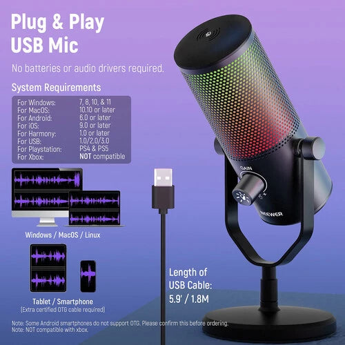 Neewer CM24 RGB Light USB Gaming Microphone