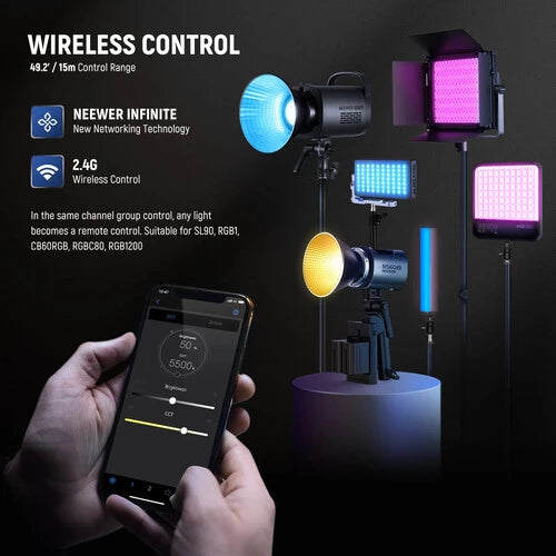 NEEWER MS60B Bi-color LED Video Light Handheld Spotlight