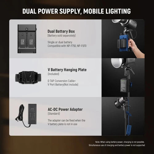 NEEWER MS60B Bi-color LED Video Light Handheld Spotlight