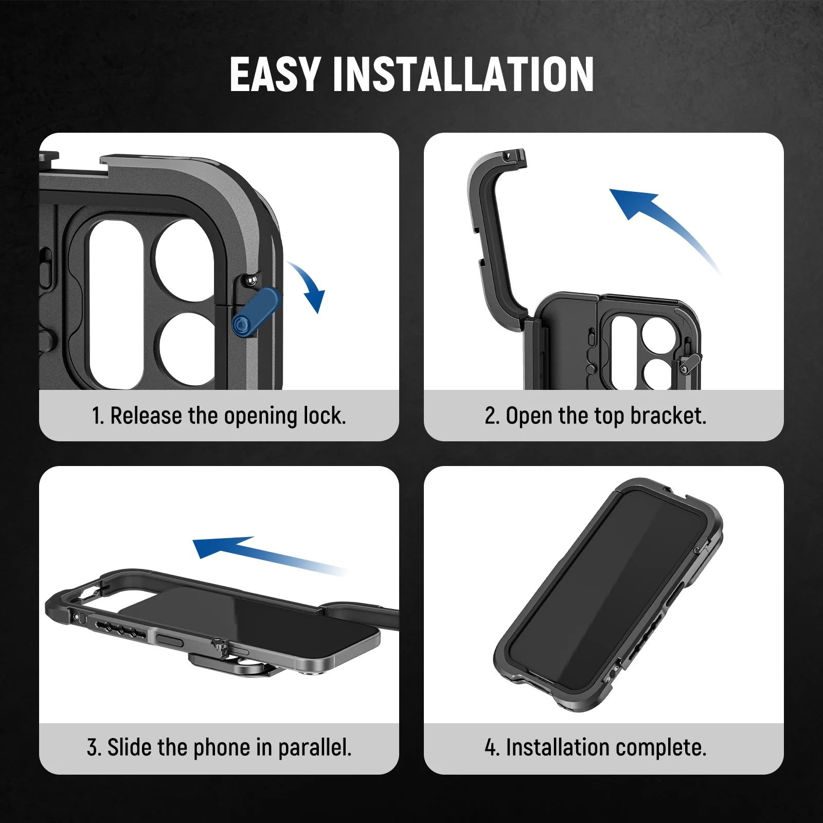 Neewer PA024K NEEWER HANDHELD CAGE With 67MM FILTER MOUNT&17MM LENS MOUNT FOR IPHONE 15 PRO MAX