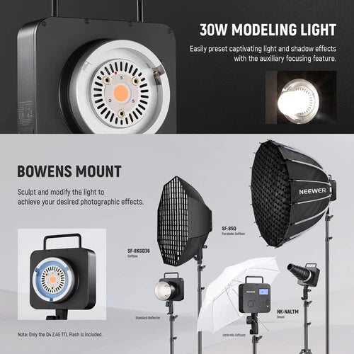 Neewer Q4 400W 2.4G TTL FLASH WITH BATTERY (EU)