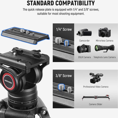 Neewer TP74 PROFESSIONAL VIDEO TRIPOD WITH FLUID HEAD