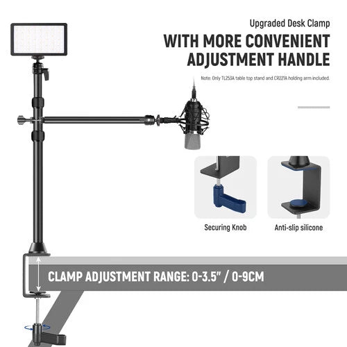 Neewer TL253A Tabletop Stand with Auxiliary Holding Arm