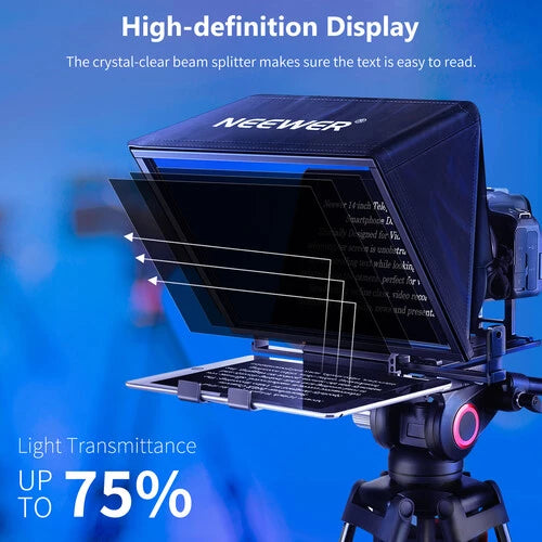 Neewer X14 Pro Aluminum Teleprompter with Remote & Carry Case