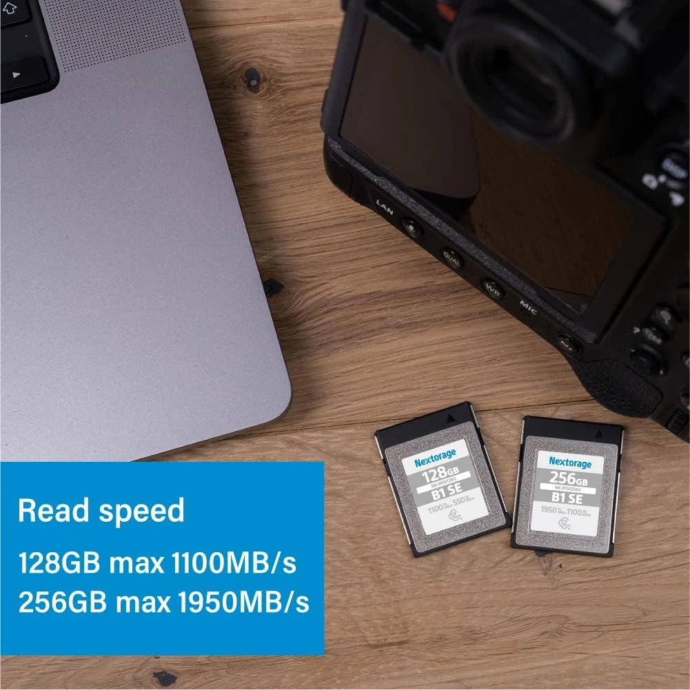 Nextorage NXB2SE CFExpress Type B 128GB 1100MB/s Read, 1000MB/s Write, 200Mb/s Min Sustain Speed