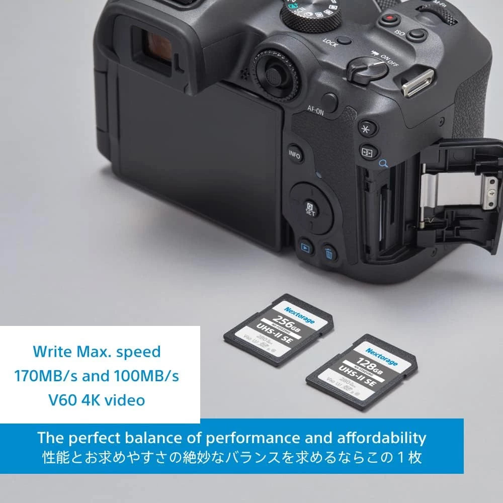 Nextorage NX-F2SE SDXC UHS II 256GB 280MB/s Max Read Speed, 170MB/s Max Write Speed U3 CL10 V60