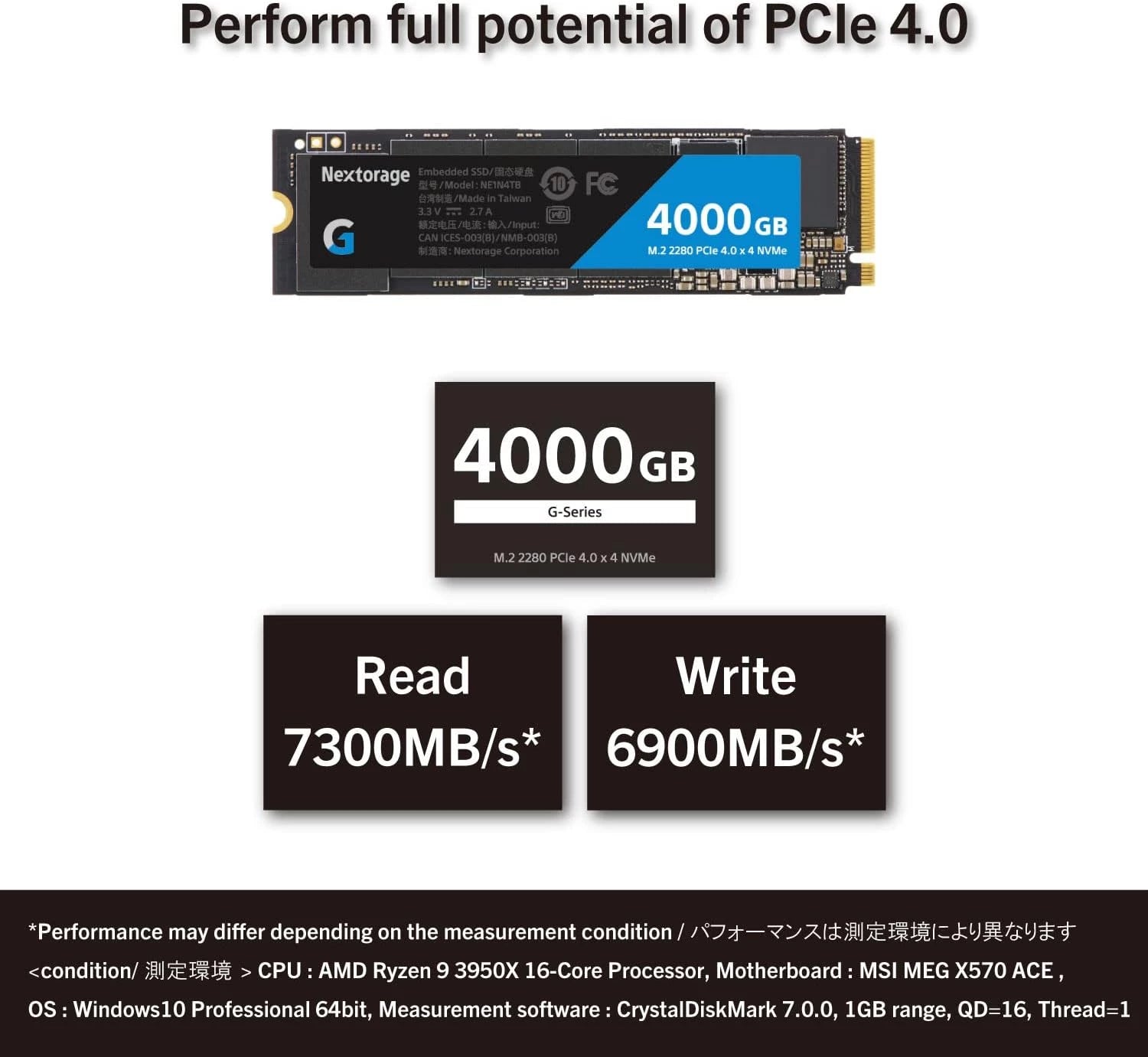 Nextorage SSD 4TB 7300 Max Seq Read, 6900 Max Seq Write