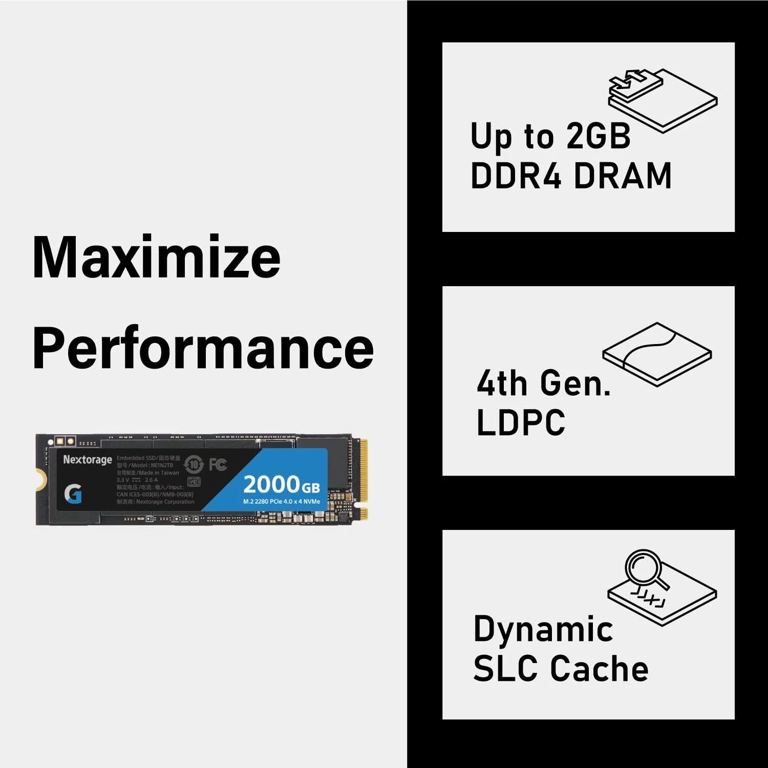 Nextorage SSD 2TB 7300 Max Seq Read, 6900 Max Seq Writeacc