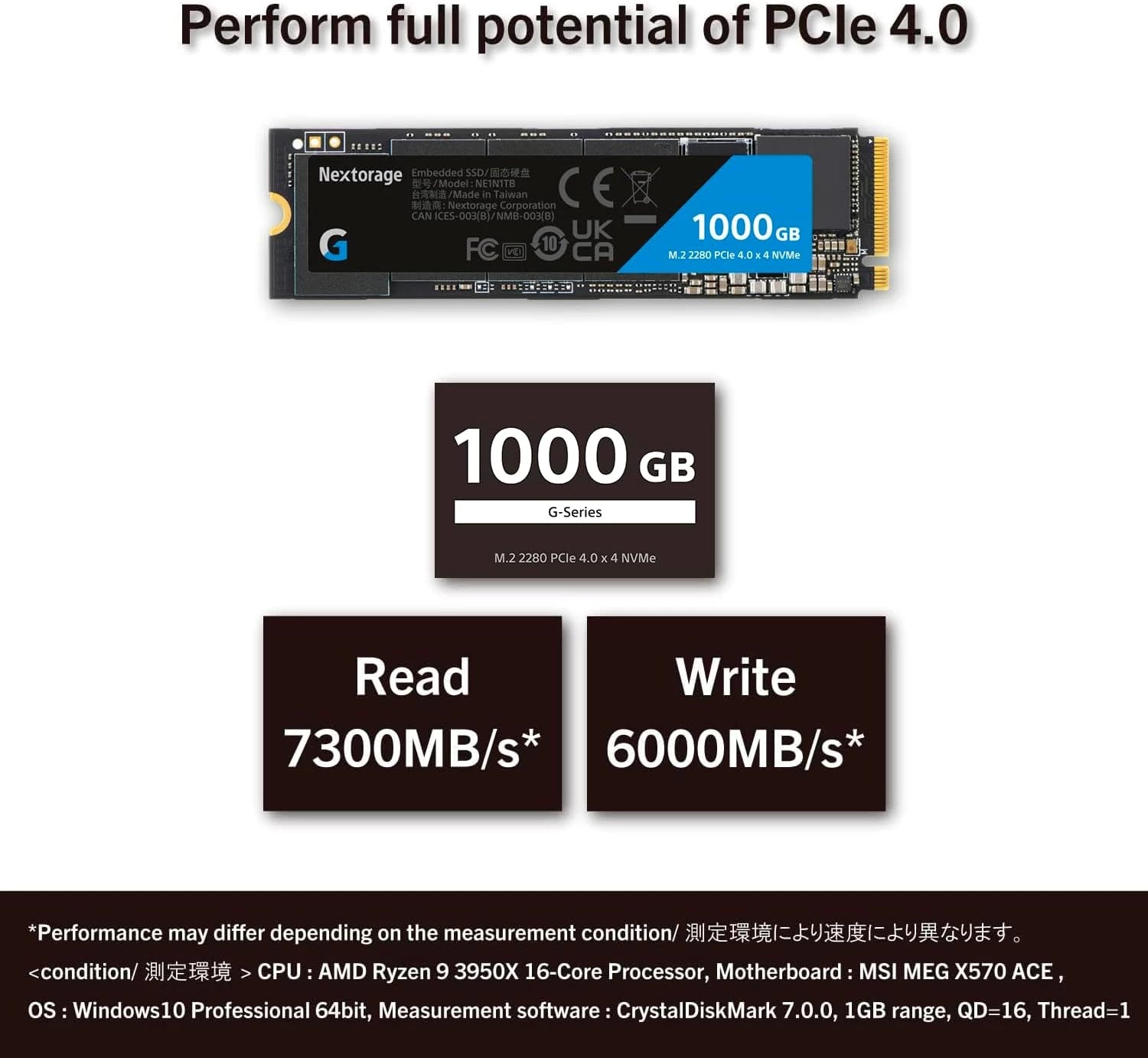 Nextorage SSD 1TB 7300 Max Seq Read, 6000 Max Seq Write