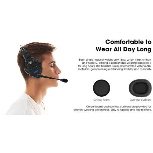 Hollyland Solidcom C1-8S Full-Duplex Wireless DECT Intercom System with 9 Headsets and HUB Base (1.9 GHz)