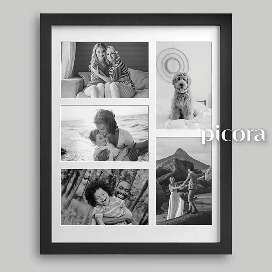 Picora Arte Multi Opening Frame 11R 28x36cm matted to 5-Opening Black