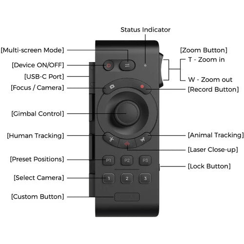OBSBOT Smart Remote Controller with USB Charging Cable for Tail Air PTZ Camera ORB-2205-CT