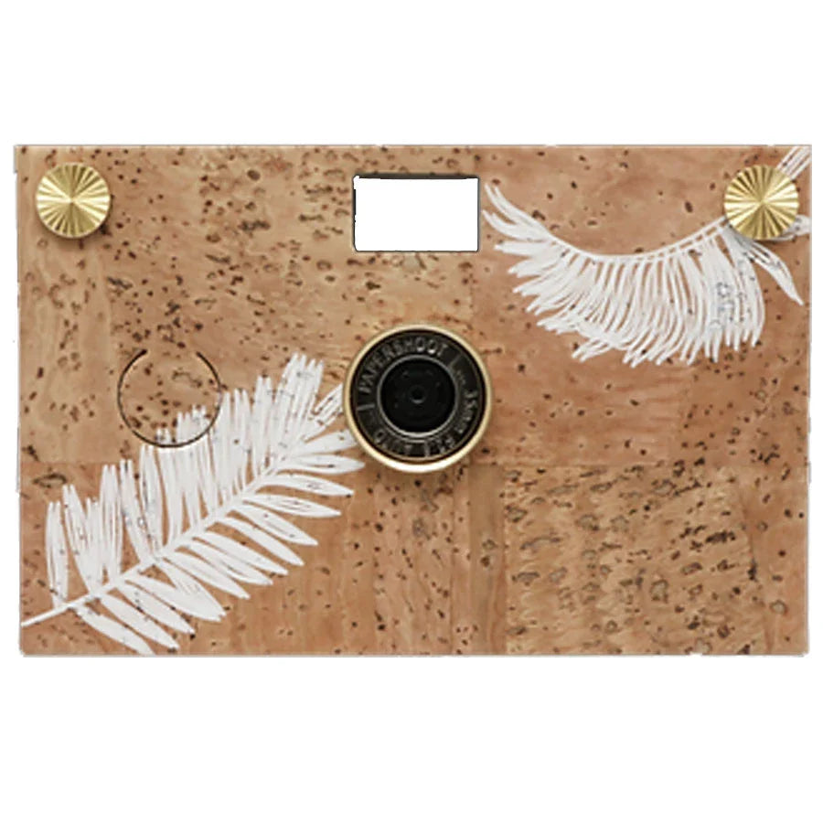 Paper Shoot Cork Wooden Box Camera Set - Palm Leaf 18MP