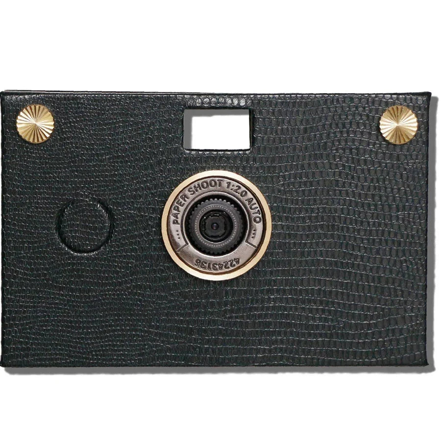 Paper Shoot Leather Texture Wooden Box Camera Set - Spurce Green 18MP