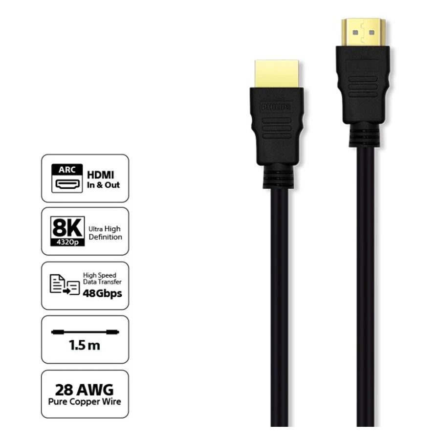 Philips SWV5211 HDMI Cable Dynamic HDR 8K 48 Gbps 1.5M