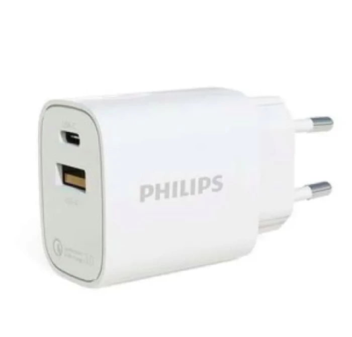Wall Charger PHILIPS DLP4317CW PD 20W 2 Output (USB C+USB A)