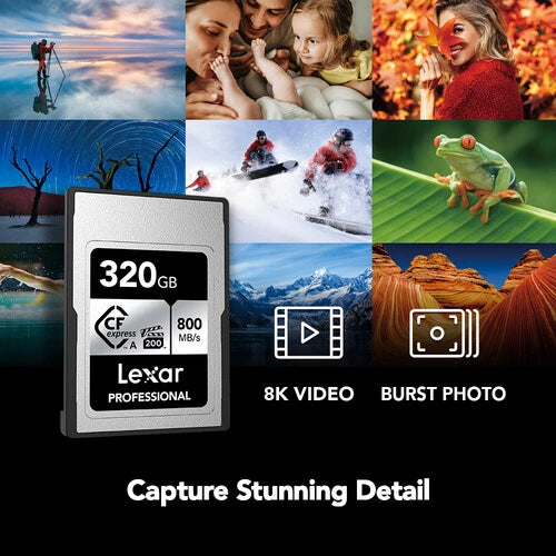Lexar 320GB Professional CFexpress Type A Memory Card SILVER 800MB/s