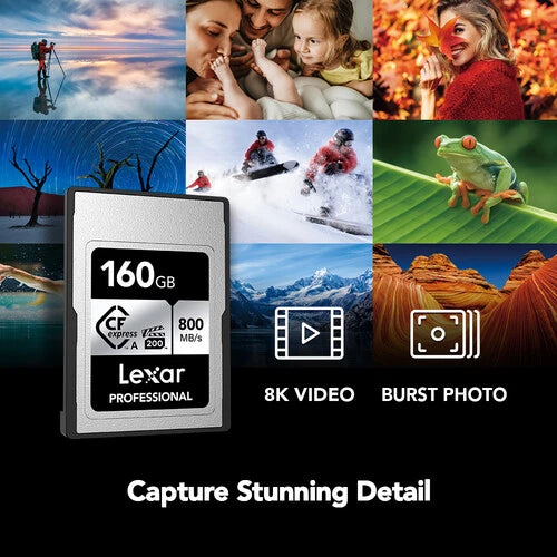 Lexar 160GB Professional CFexpress Type A Memory Card SILVER 800MB/s