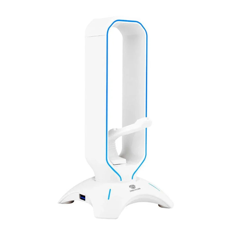 Rexus Headset Stand Bungee J3 RGB with USB HUB White
