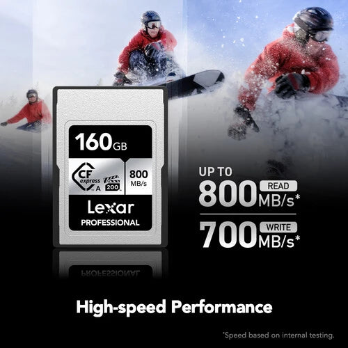 Lexar 160GB Professional CFexpress Type A Memory Card SILVER 800MB/s