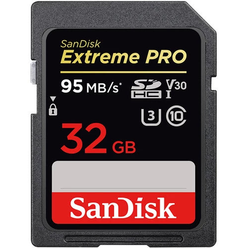 Sandisk Extreme Pro SDHC, 32GB, V30, U3, C10, 95 Mbs/s, 4K, UHS-I