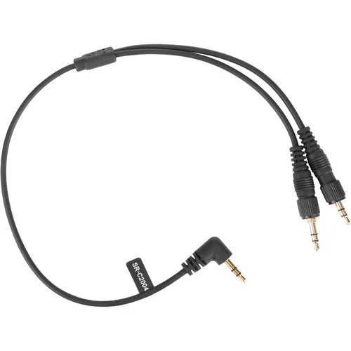 Saramonic SR-C2004 Dual Locking 3.5mm to Right-Angle 3.5mm Output Y-Cable for Two Wireless Receivers