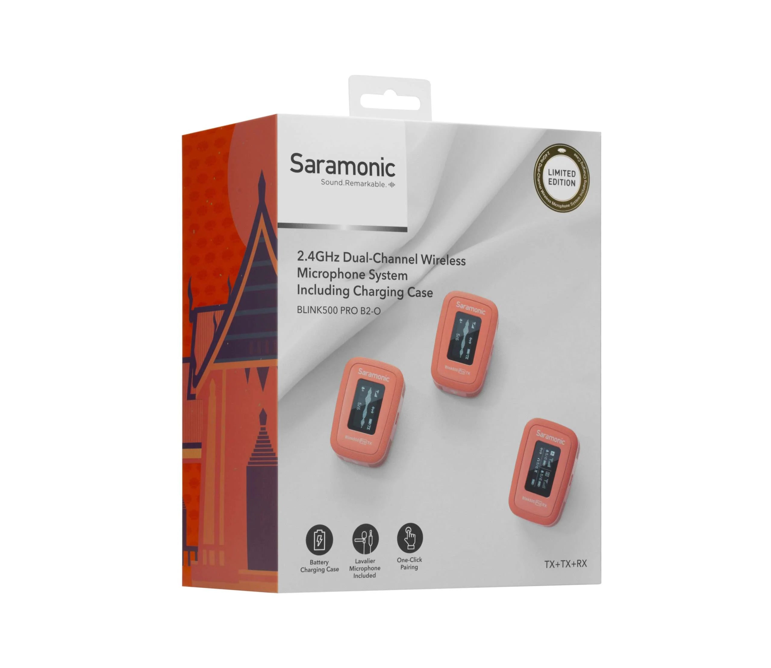 Saramonic Blink 500 Pro B2 Orange 2-Person Digital Camera-Mount Wireless Omni Lavalier Microphone System