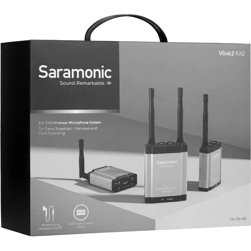 Saramonic Vlink2 Kit2 Camera-Mount 2-Person Wireless Omni Lavalier Microphone System with Talkback (2.4 GHz)