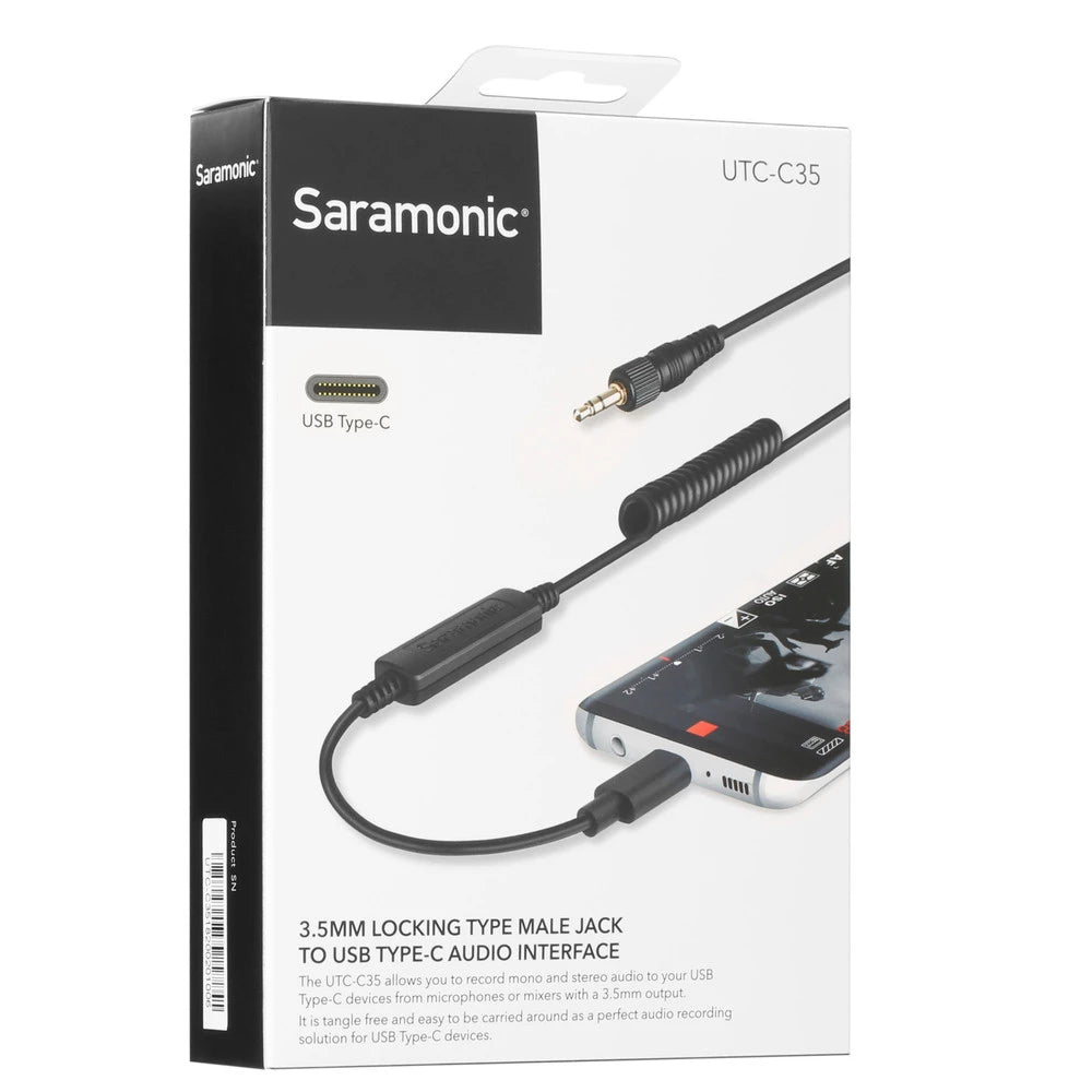 SARAMONIC SR-UTC-C35 3.5mm Locking Male to USB Type-C Converter Cable