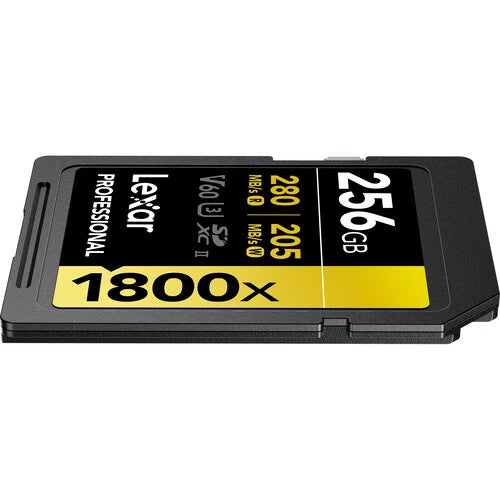 Lexar 256GB 1800x SDXC UHS-II Memory Card R: 280MB/S W: 205MB/s