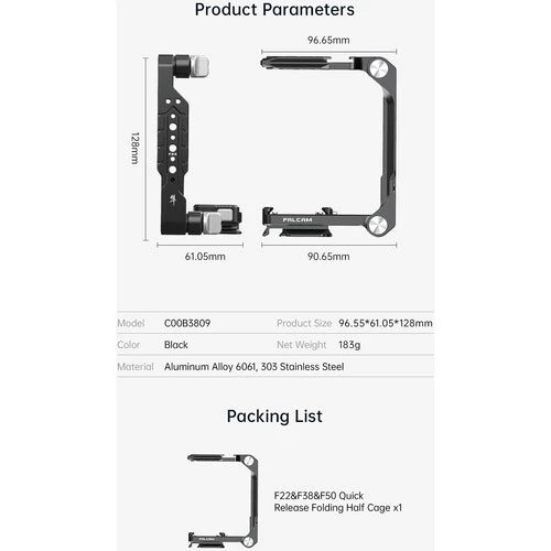 Falcam F22&F38&F50 Quick Release Foldable Half Cage C00B3808