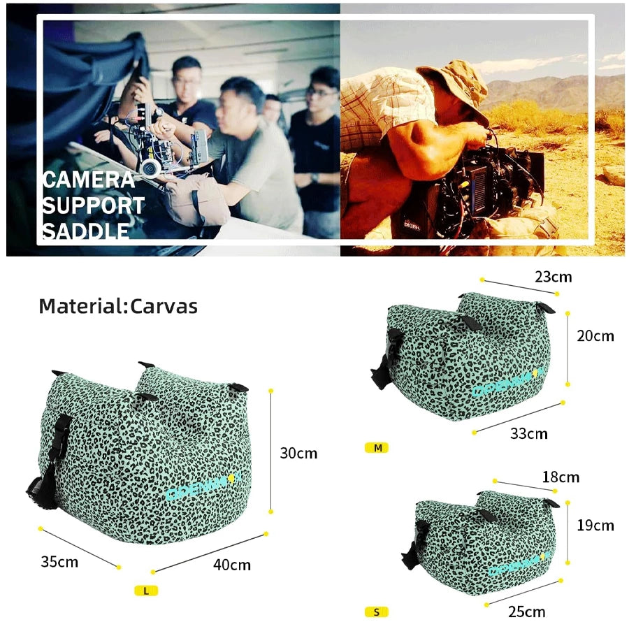 OPENMOON Camera Support saddle Medium--colorful BLUE leopard print OMA05