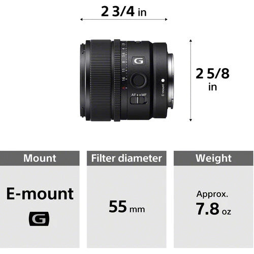 Sony E 15mm f1.4 G Mirrorless Lens