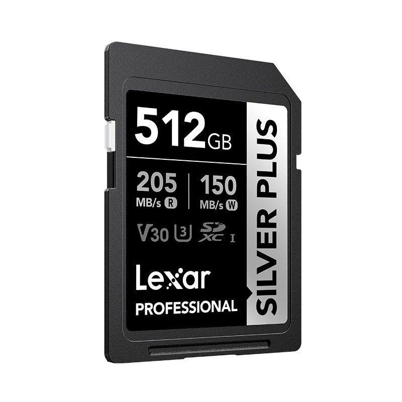 Lexar 512GB Professional SDXC SILVER PLUS UHS-I Memory Card 205MB/s