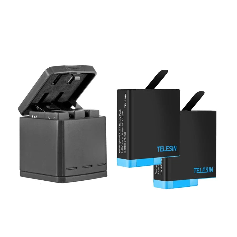 Telesin 3-SLOT Charger box and 3pcs battery kit set for GoPro Hero 9