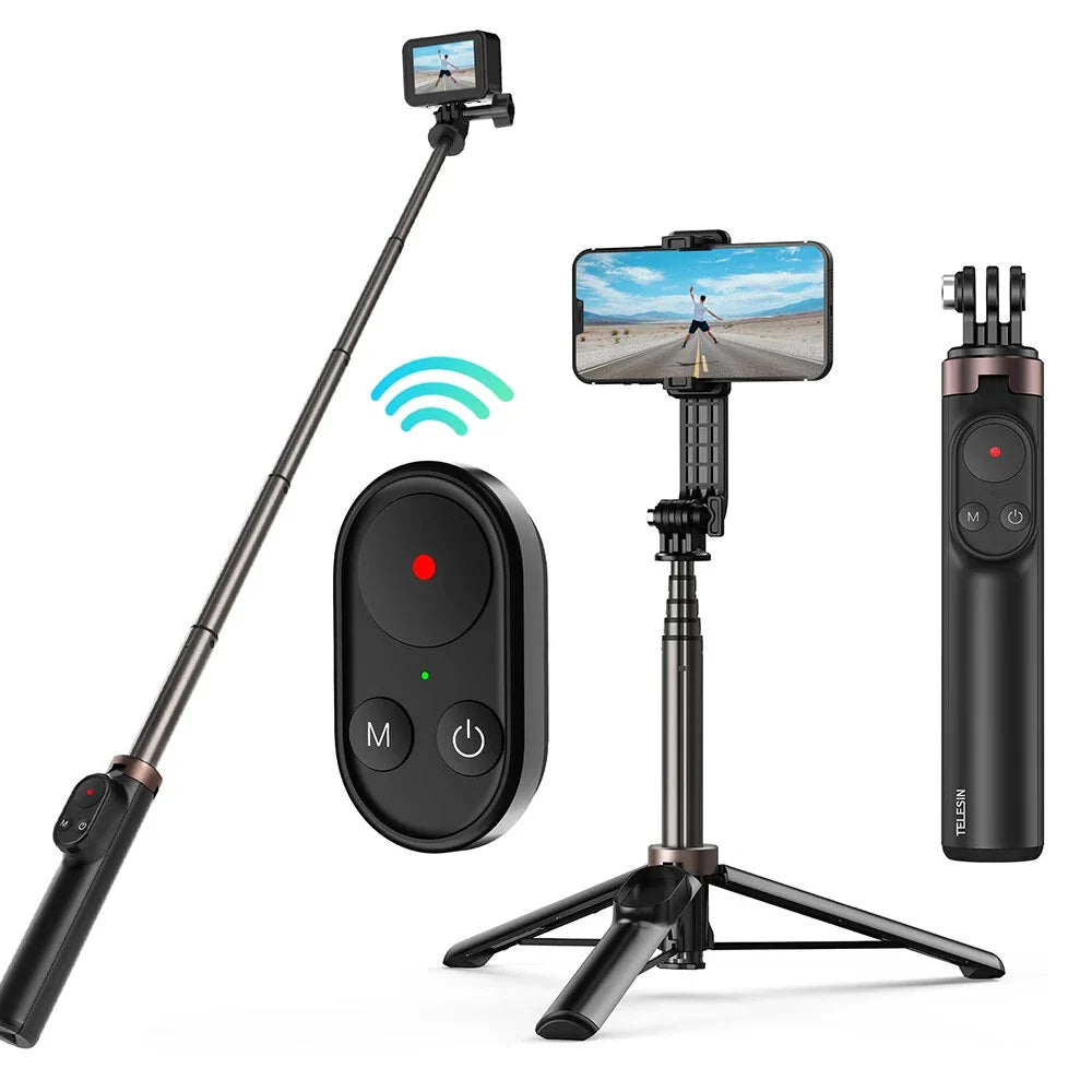 Telesin Vlog Selfie stick with Remote Control for GoPro10/9/8/Max