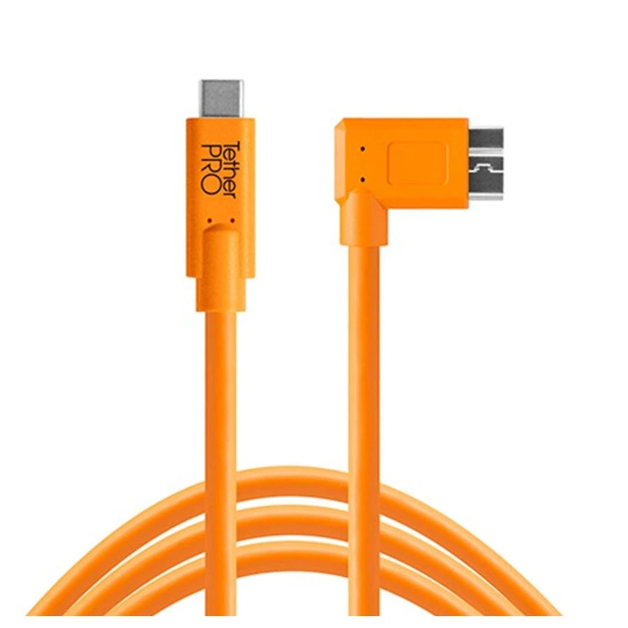 TetherPro CUC33R15-ORG USB-C to 3.0 Micro-B Right Angle (Orange)