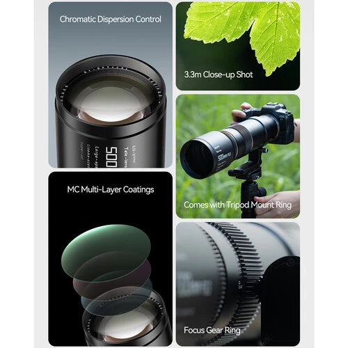 TTArtisan 500mm F6.3 Telephoto Lens for Sony FE Mount