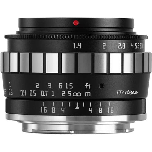 TTartisan 23mm f1.4 Lens For Fujifilm X BLACK-SILVER (APS-C)