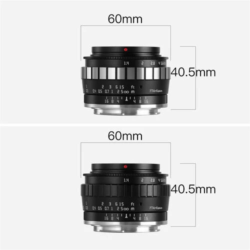 TTartisan 23mm f1.4 Lens For EOS-M BLACK-SILVER (APS-C)