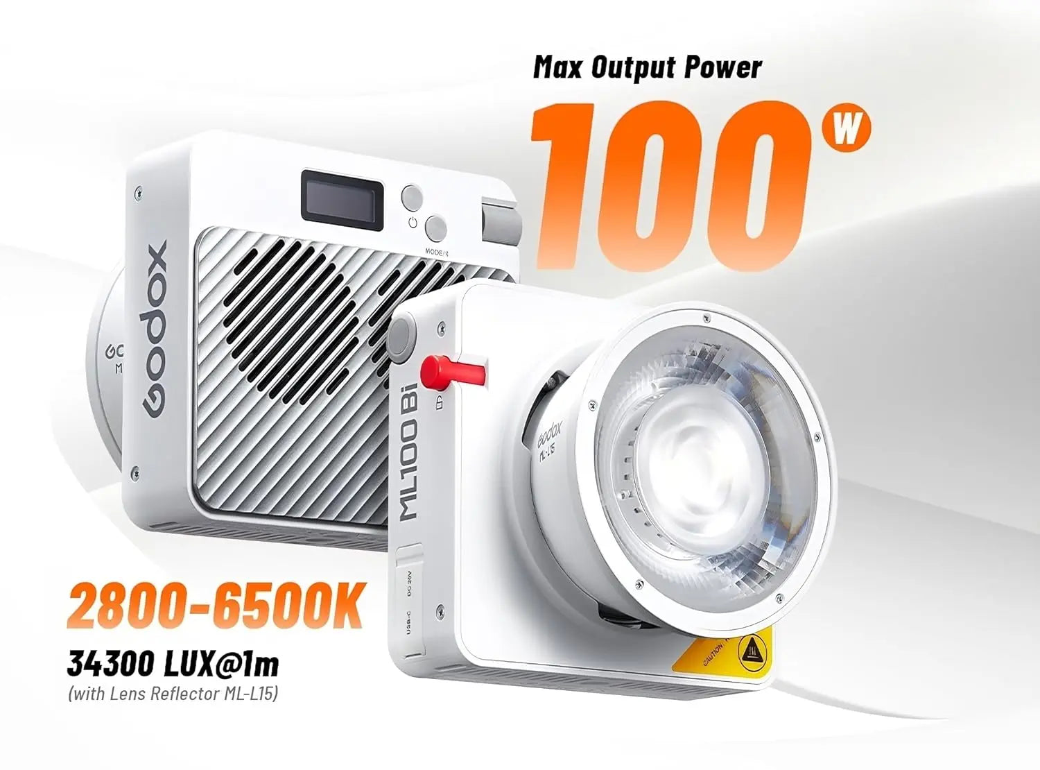 Godox ML100Bi Kit-2 Bi-Color Portable LED Light (with 36 Lens & V-Mount Handgrip Kit)