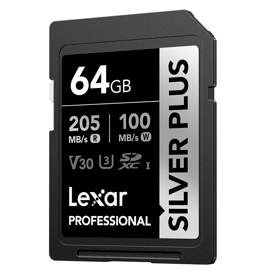Lexar 64GB Professional SDXC SILVER PLUS UHS-I Memory Card 205MB/s