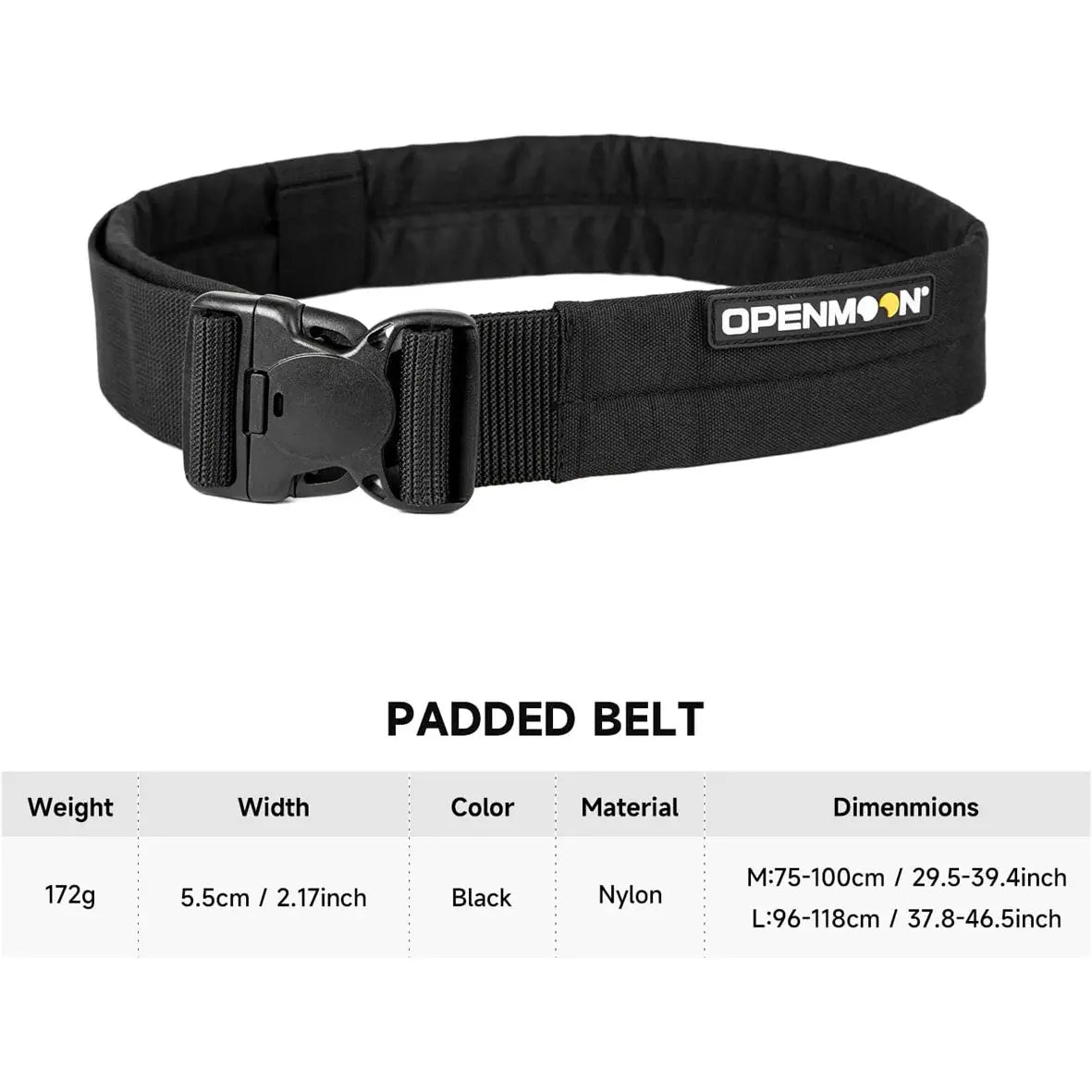 OPENMOON 2" Padded Belt OYD01 Size M