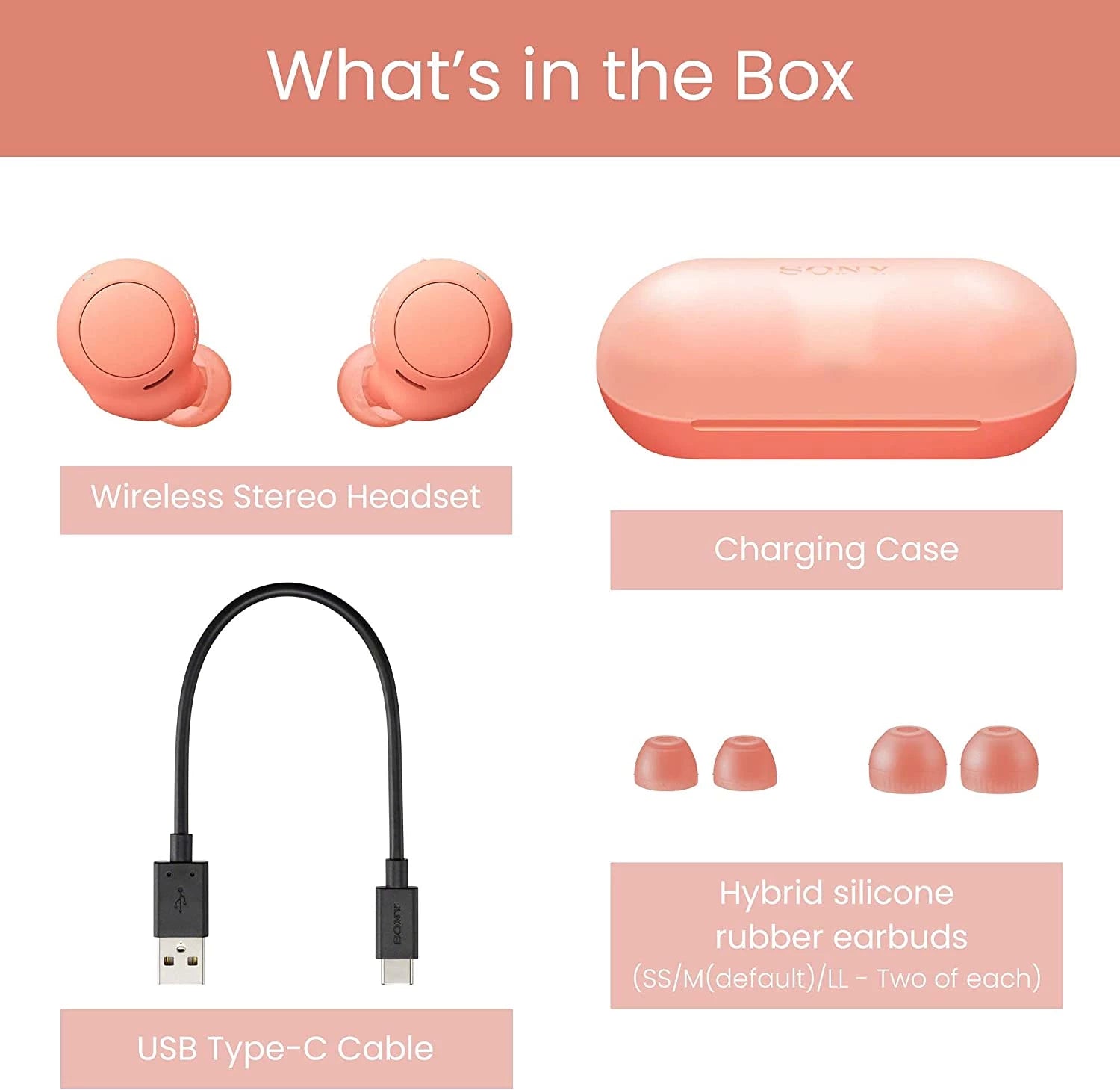 SONY WF-C500 Truly Wireless Headphones Orange