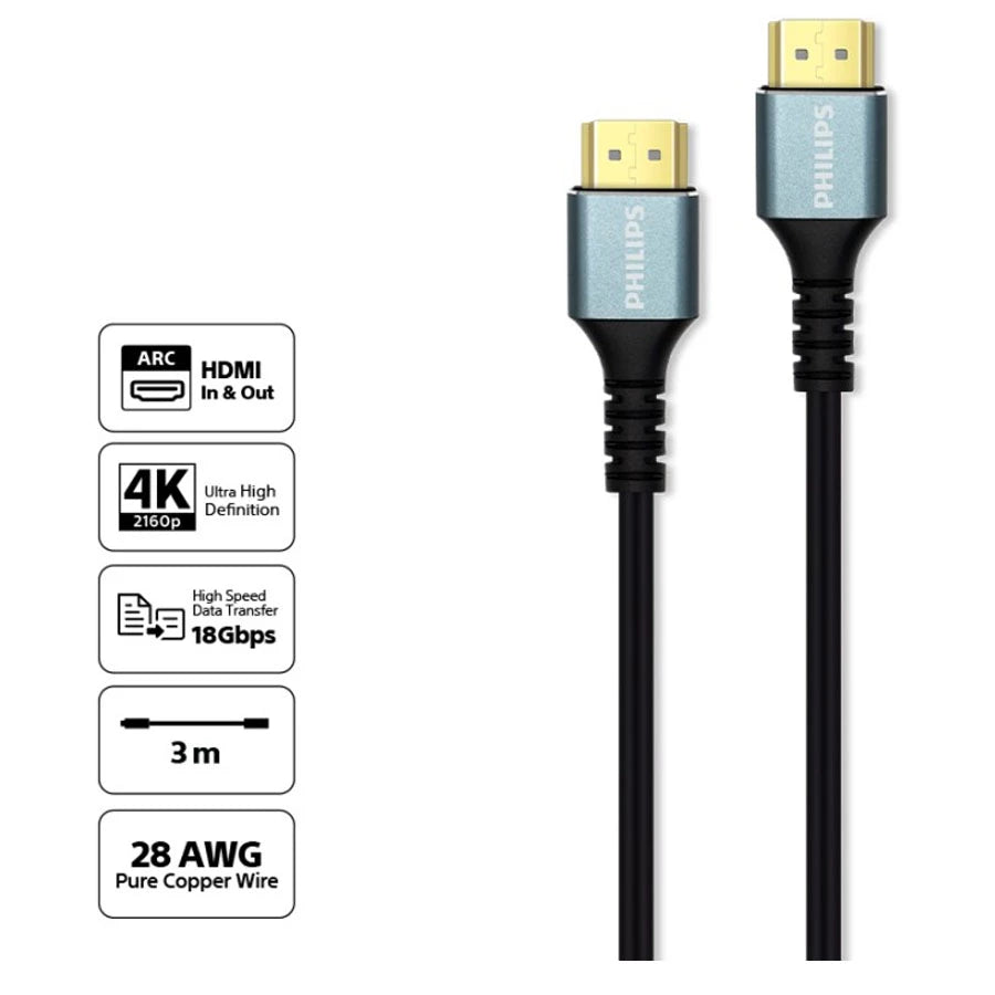Philips SWV5012 HDMI Cable Ultra HD 4K 18Gbps 3M