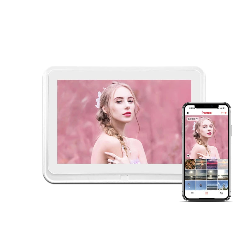 Frameo 10" Smart Digital Photo Frame with Frameo App (White)