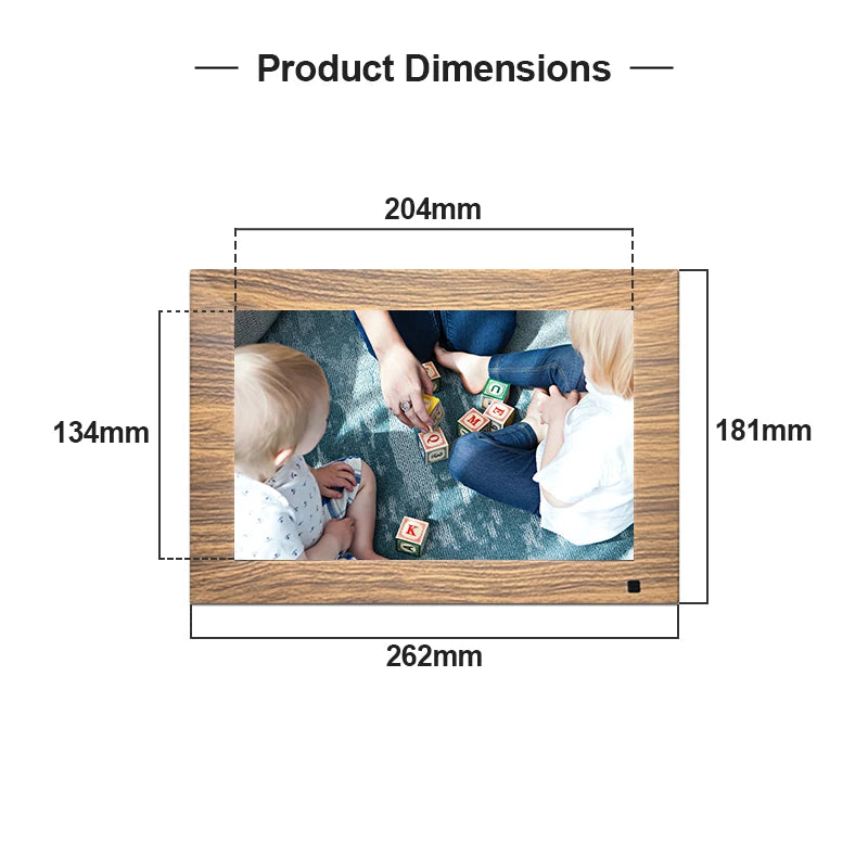 Frameo 10" Smart Digital Photo Frame with Frameo App (Wood)