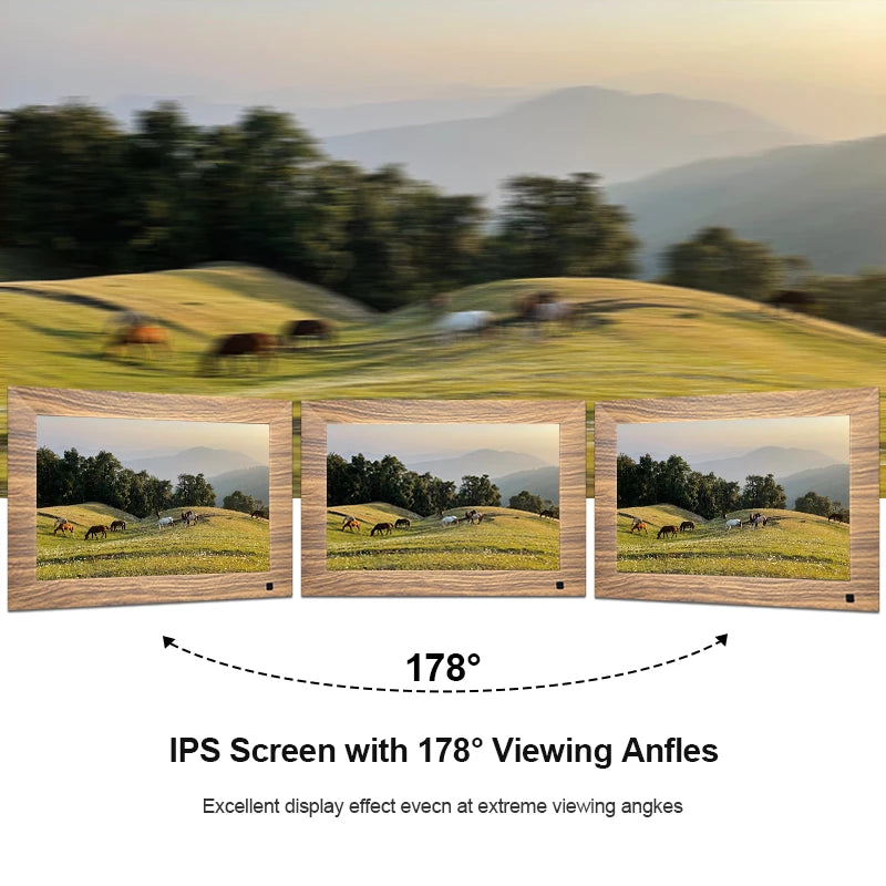 Frameo 10" Smart Digital Photo Frame with Frameo App (Wood)