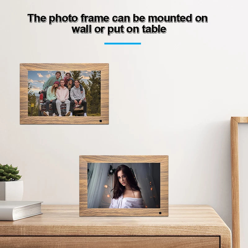Frameo 10" Smart Digital Photo Frame with Frameo App (Wood)